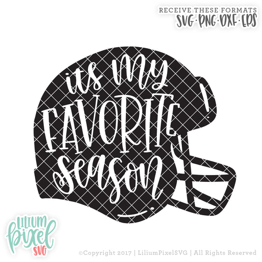 Football Helmet - Its My Favorite Season - SVG PNG DXF EPS Cut File • Silhouette • Cricut • More