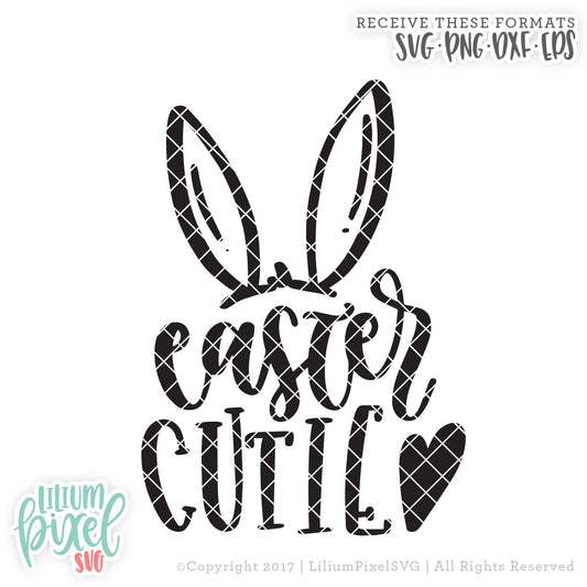 Cutie Bunny - SVG PNG DXF EPS Cut File • Silhouette • Cricut • More