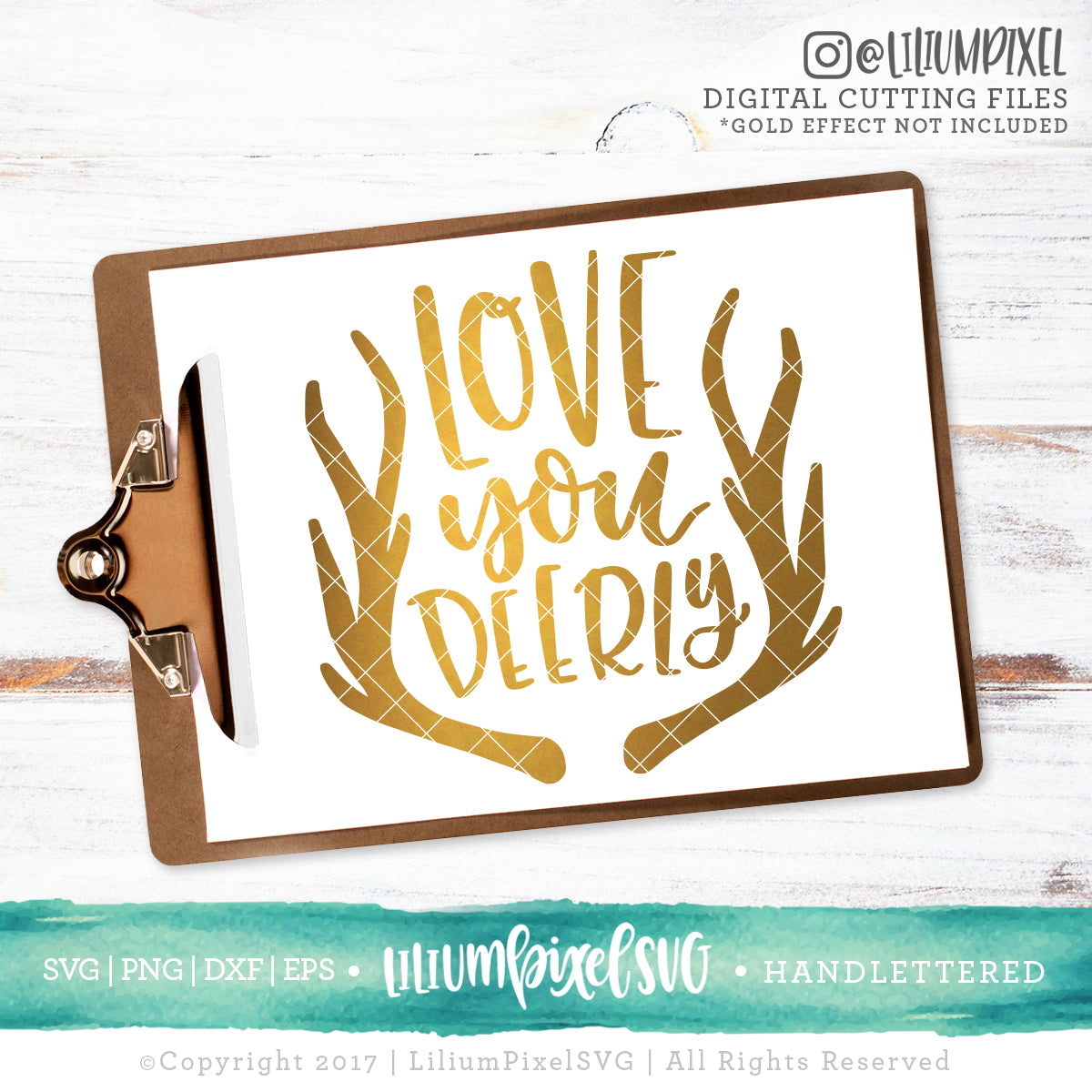 Love You Deerly - SVG PNG DXF EPS Cut File • Silhouette • Cricut • More