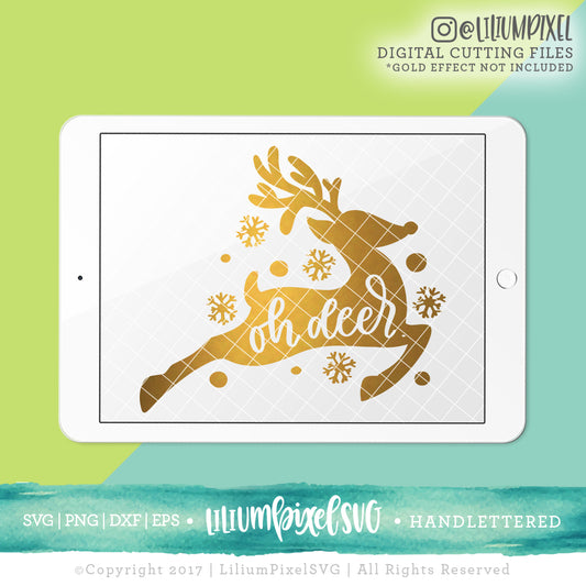 Oh Deer Snowflake - SVG PNG DXF EPS Cut File • Silhouette • Cricut • More