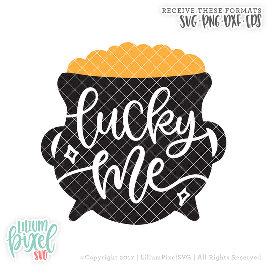 Pot of Gold - Lucky Me - SVG PNG DXF EPS Cut File • Silhouette • Cricut • More