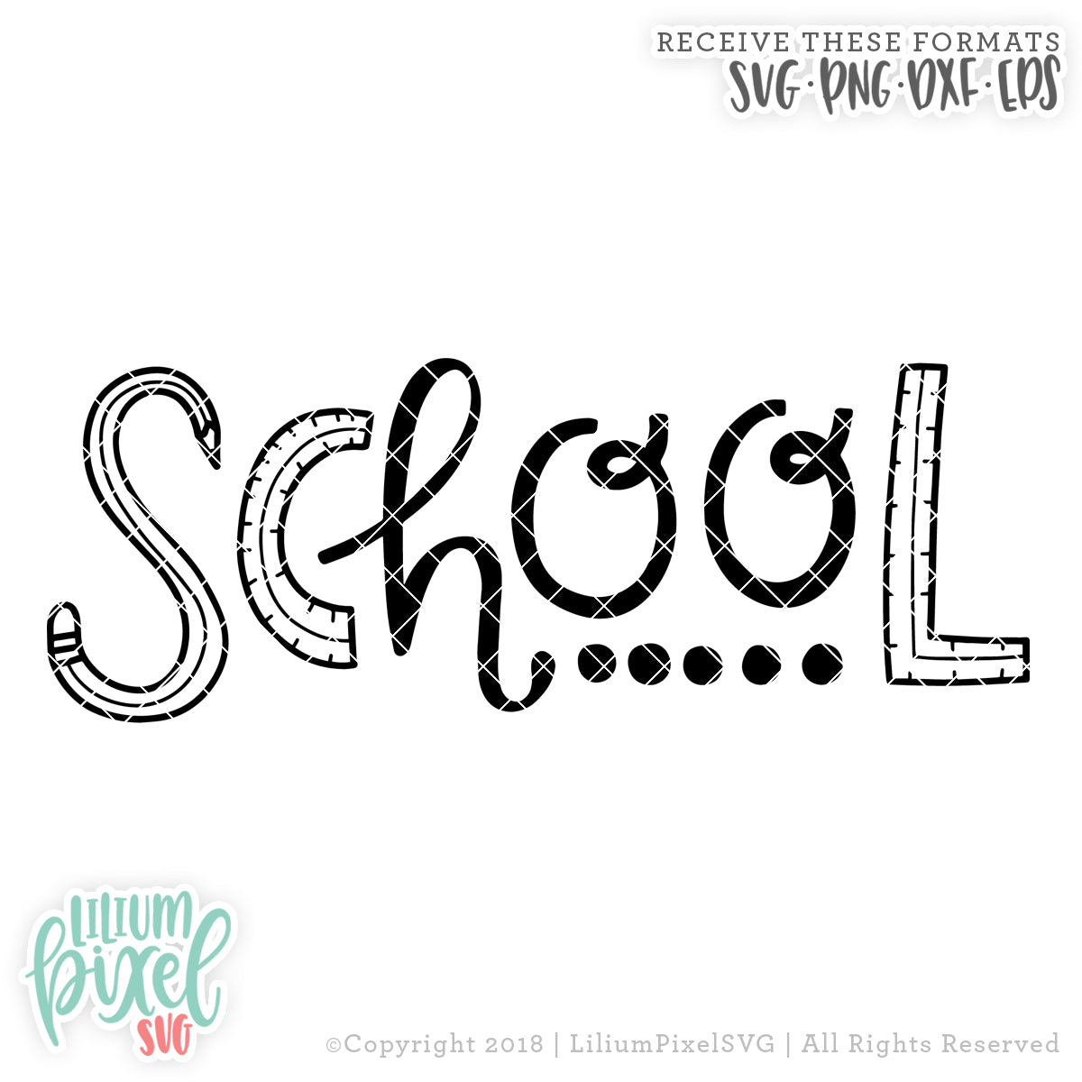 School Handdrawn - SVG PNG DXF EPS Cut File • Silhouette • Cricut • More