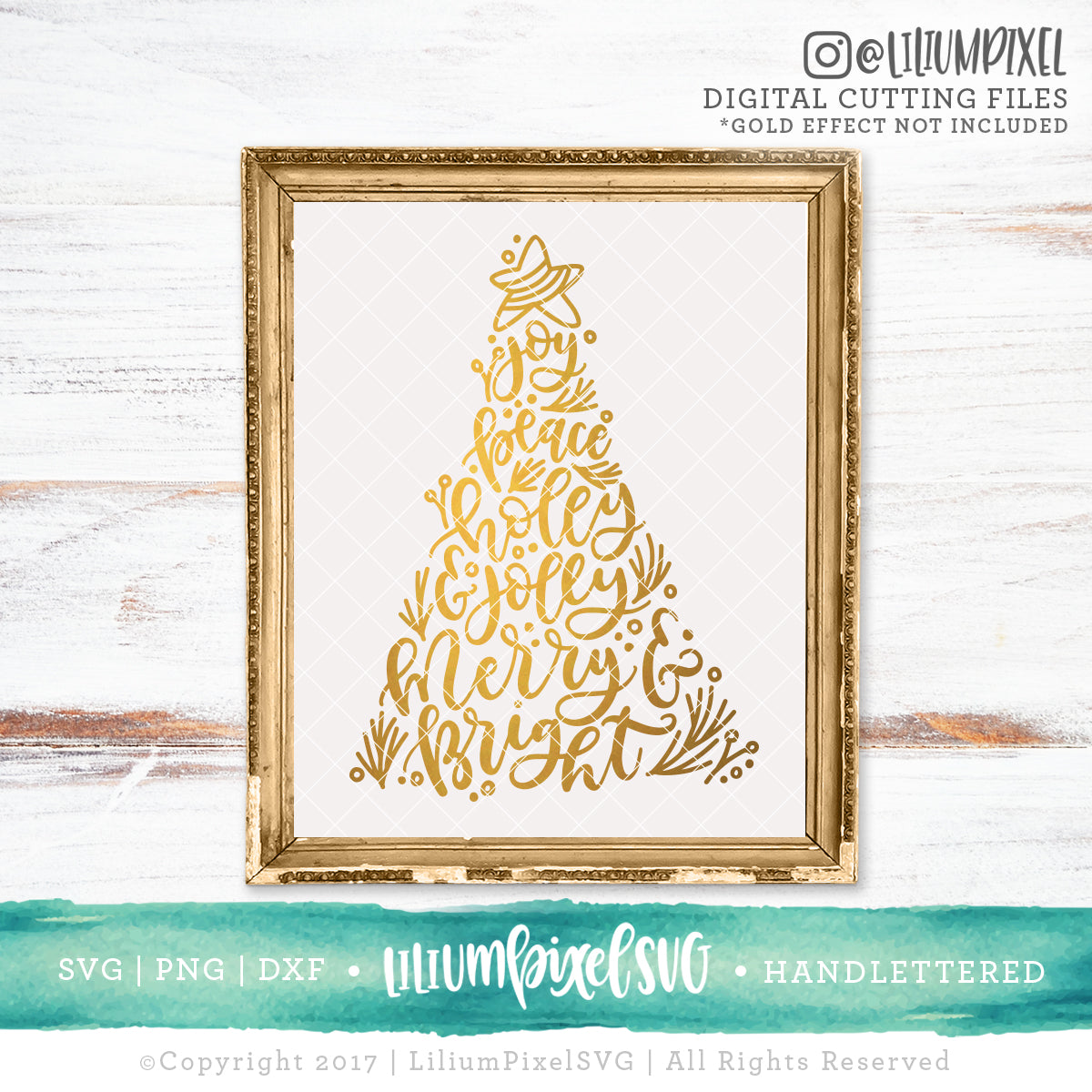 Christmas Tree Words - SVG PNG DXF EPS Cut File • Silhouette • Cricut • More