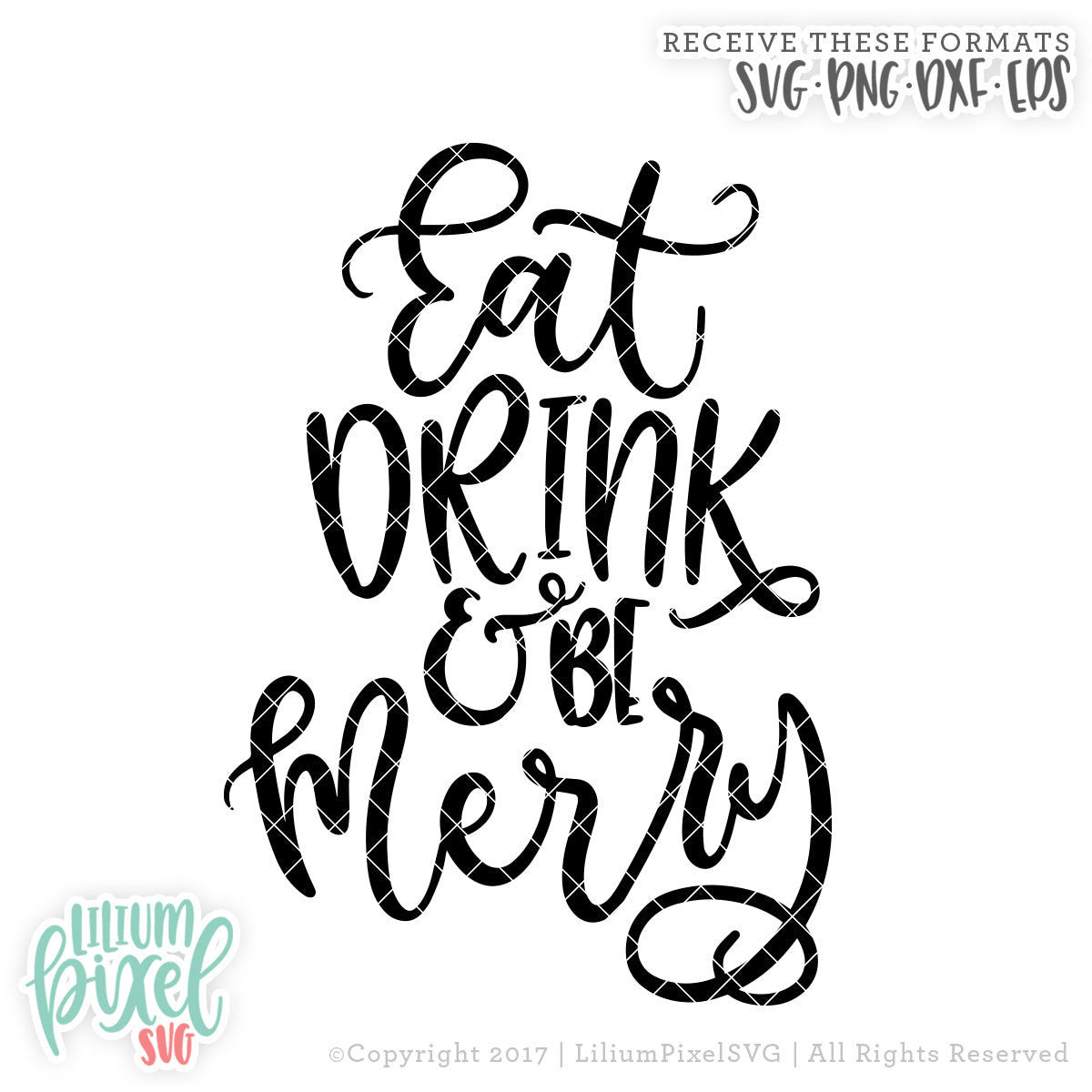 Eat Drink and Be Merry - SVG PNG DXF EPS Cut File • Silhouette • Cricut • More
