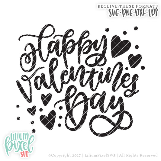 Happy Valentines Day - SVG PNG DXF EPS Cut File • Silhouette • Cricut • More