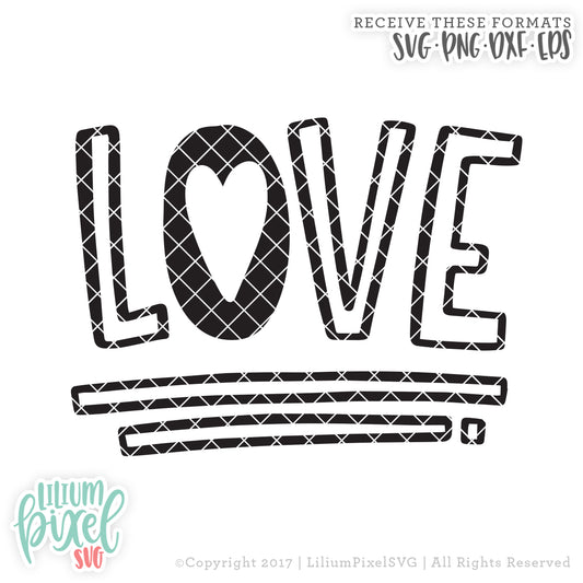 Love Block Letters - SVG PNG DXF EPS Cut File • Silhouette • Cricut • More