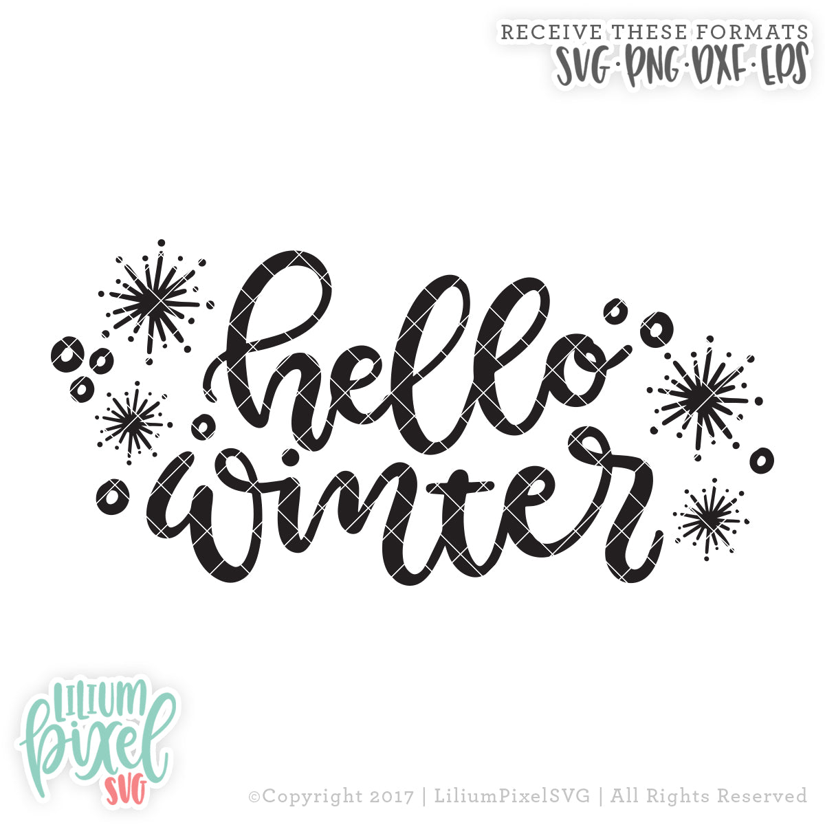 Hello Winter - SVG PNG DXF EPS Cut File • Silhouette • Cricut • More